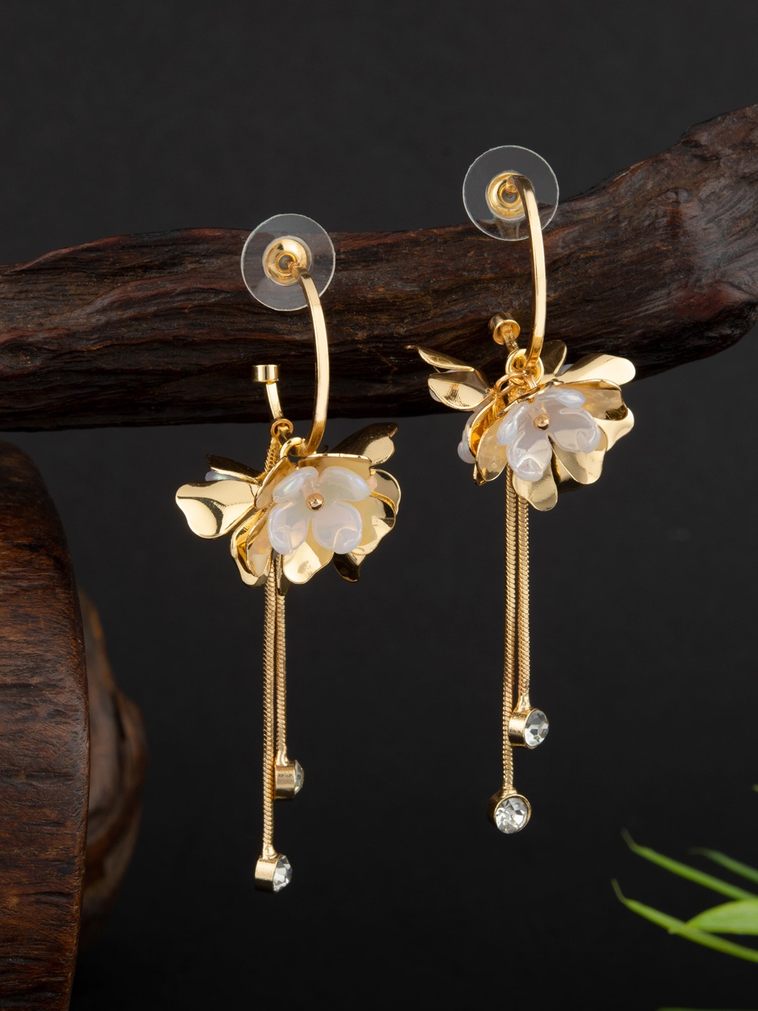 

E2O Gold-Plated Contemporary Drop Earrings