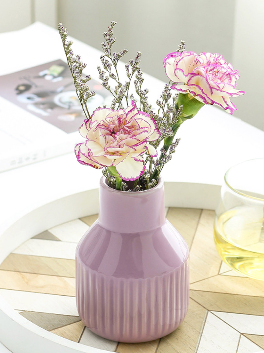 

Nestasia Purple Textured Durable Glossy Ceramic Vase