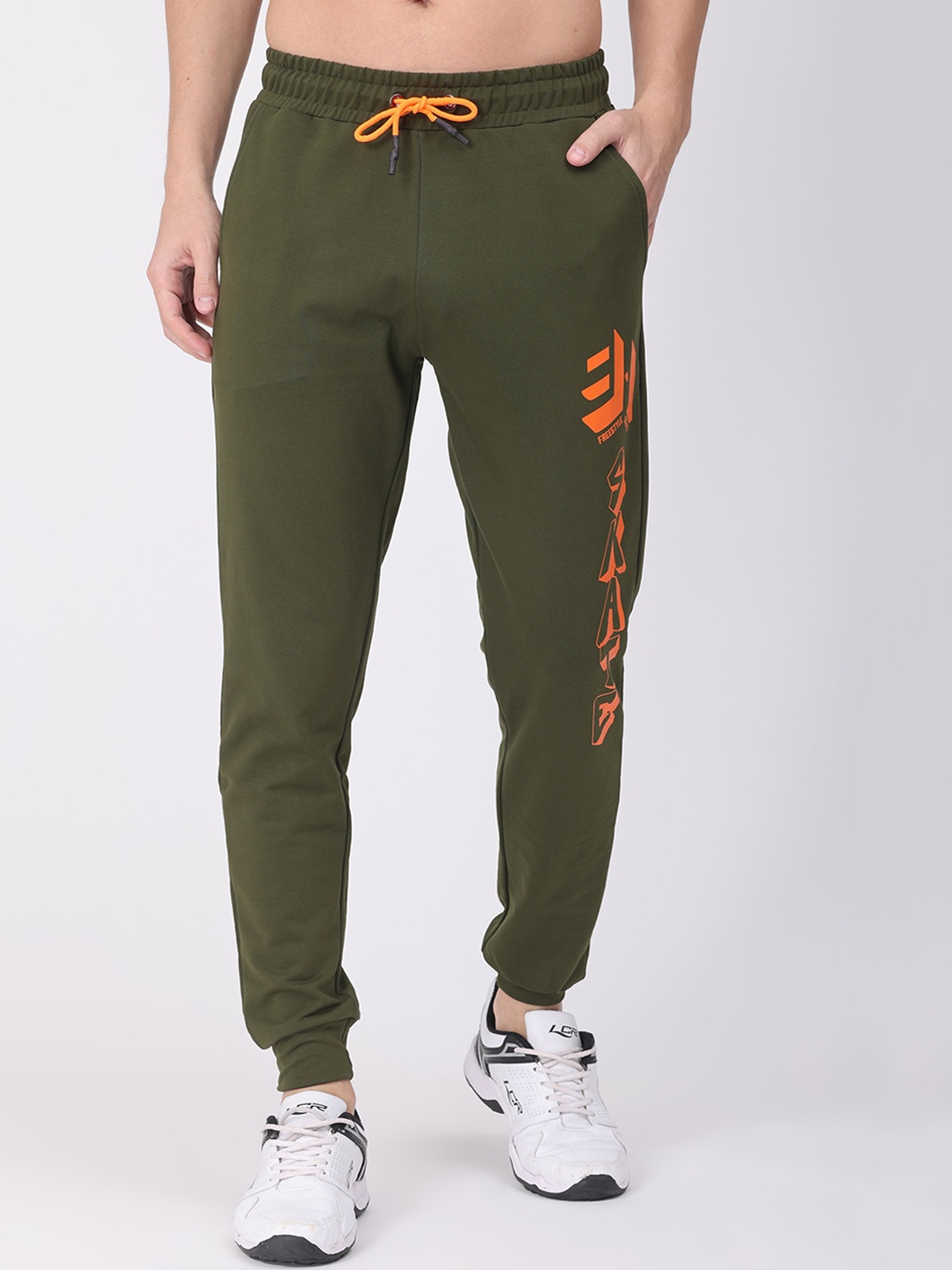 

POLONIUM Men Printed Rapid Dry Sporty Jogger, Olive