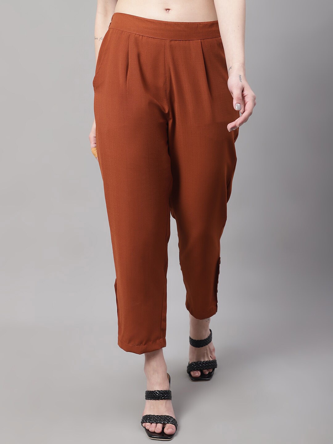 

NoBarr Women Mid-Rise Cropped Capris, Mustard