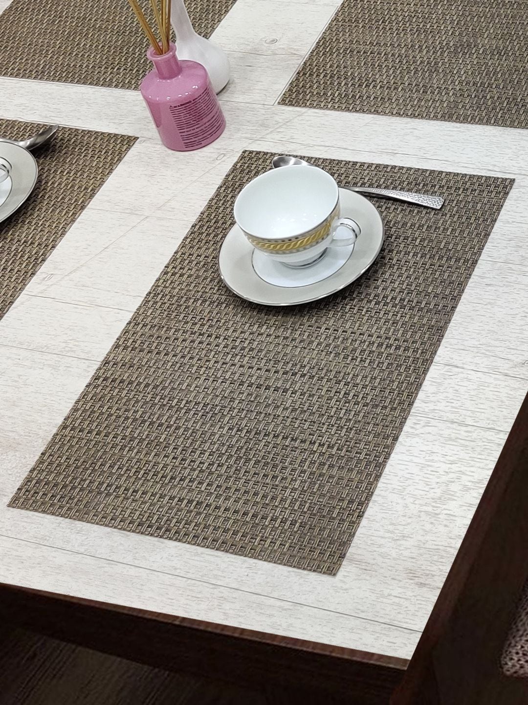 

BIANCA Bellevue Green Set of 6 Geometric Woven Pattern Table Placemats