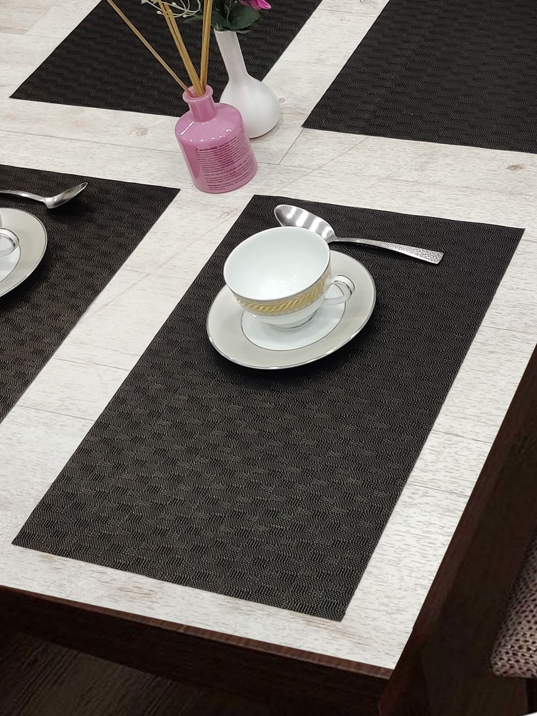 

BIANCA Alpine Dark Grey Set of 6 Woven Pattern Table Placemats