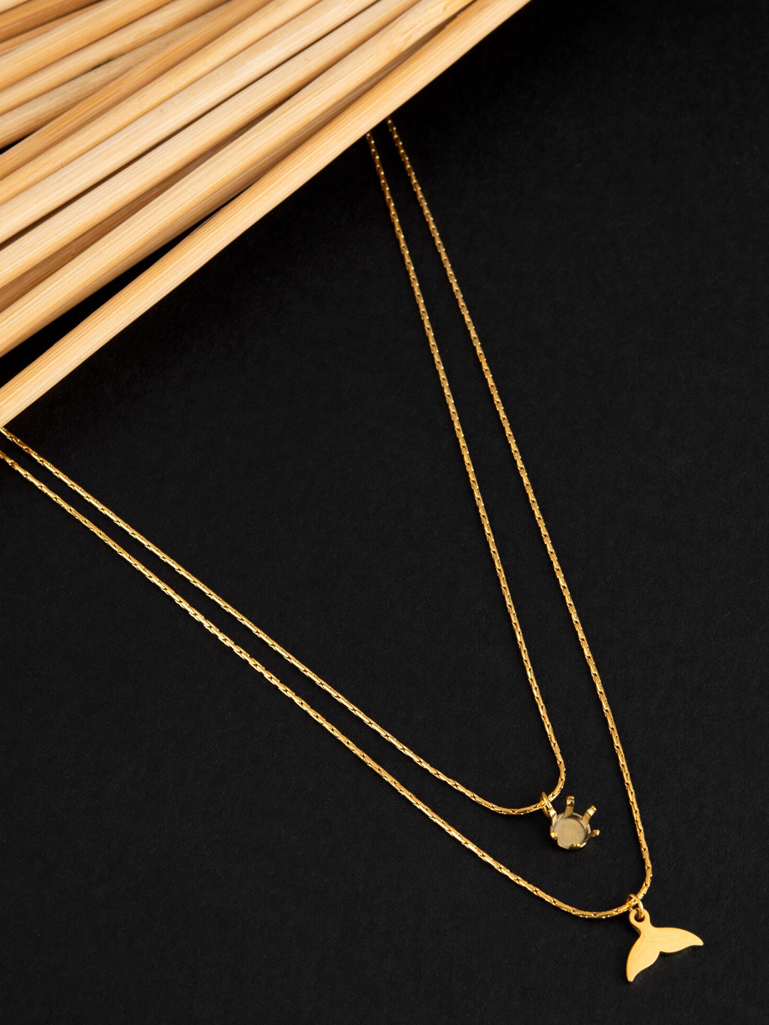 

E2O Brass Gold-Plated Layered Necklace