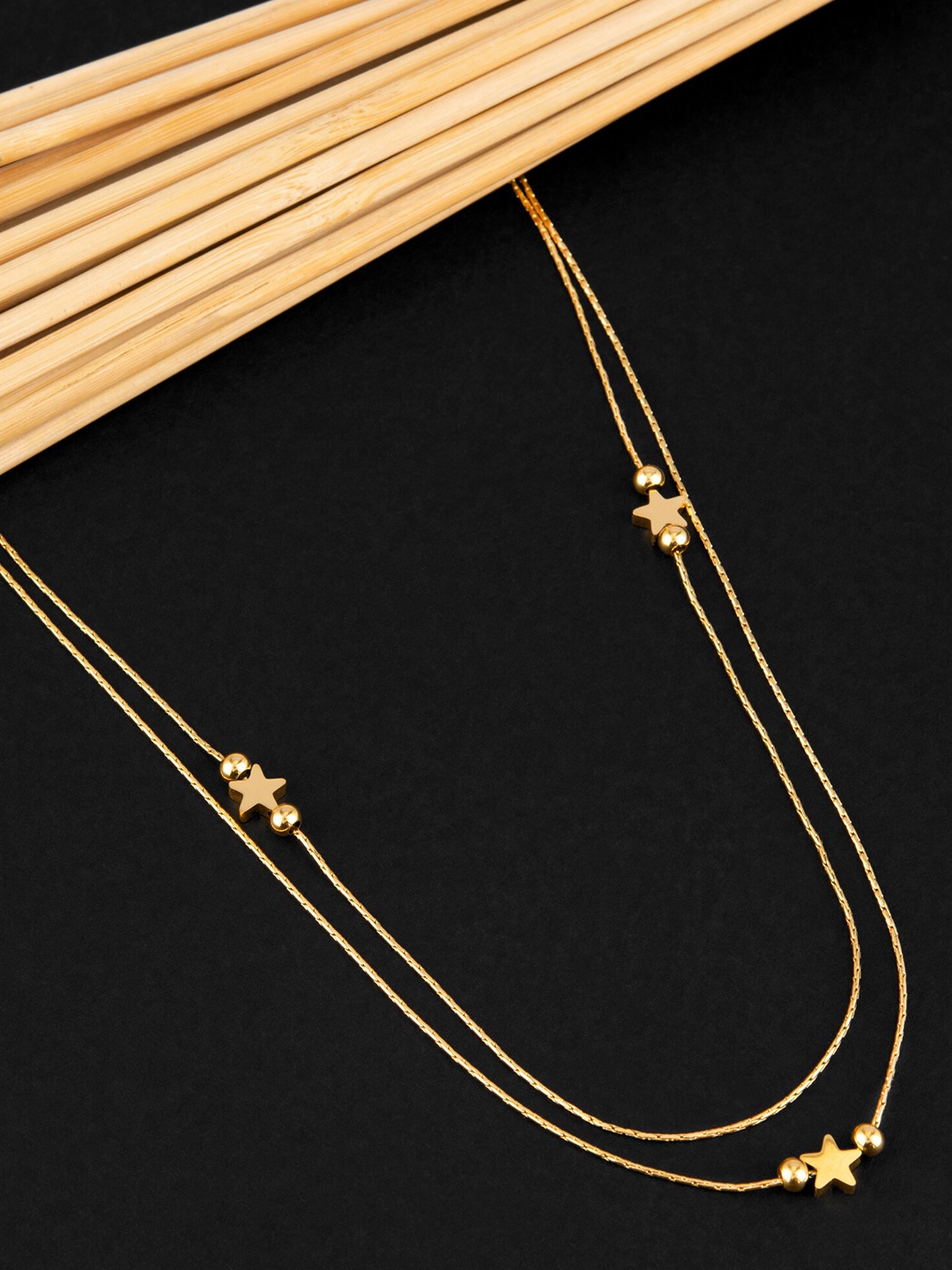 

E2O Brass Gold-Plated Layered Necklace