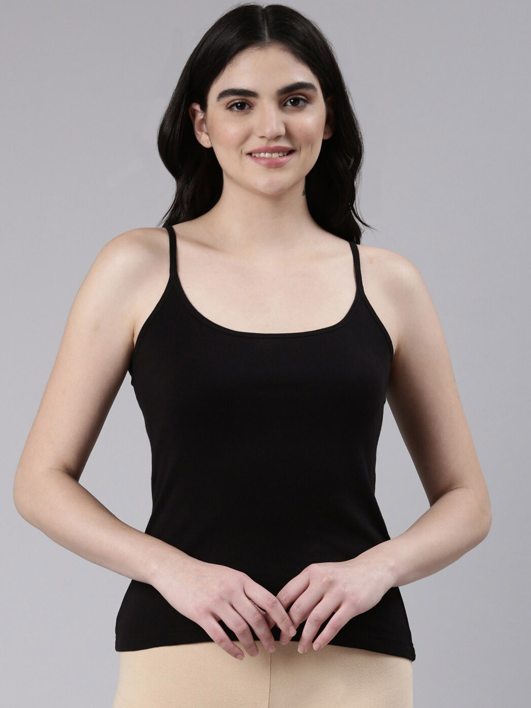 

FASO Non Padded Organic Cotton Camisole, Black