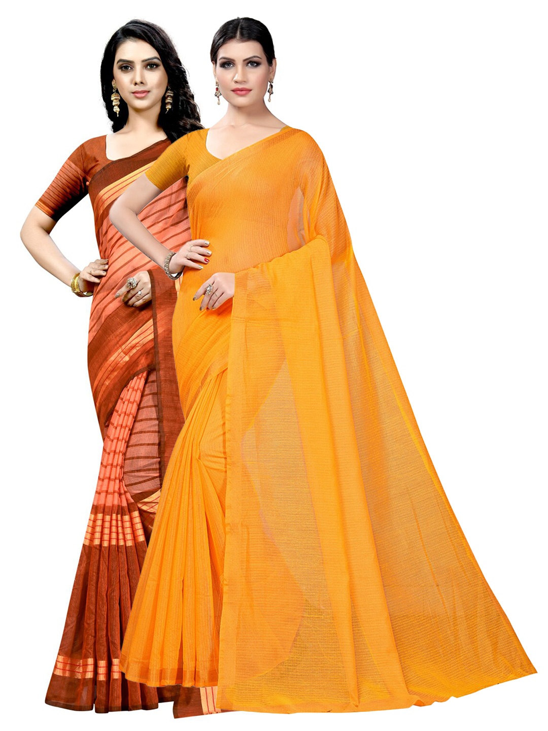 

Florence Pack of 2 Ilkal Saree, Mustard