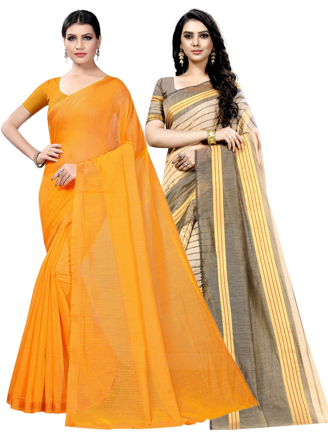 

Florence Pack of 2 Ilkal Saree, Mustard