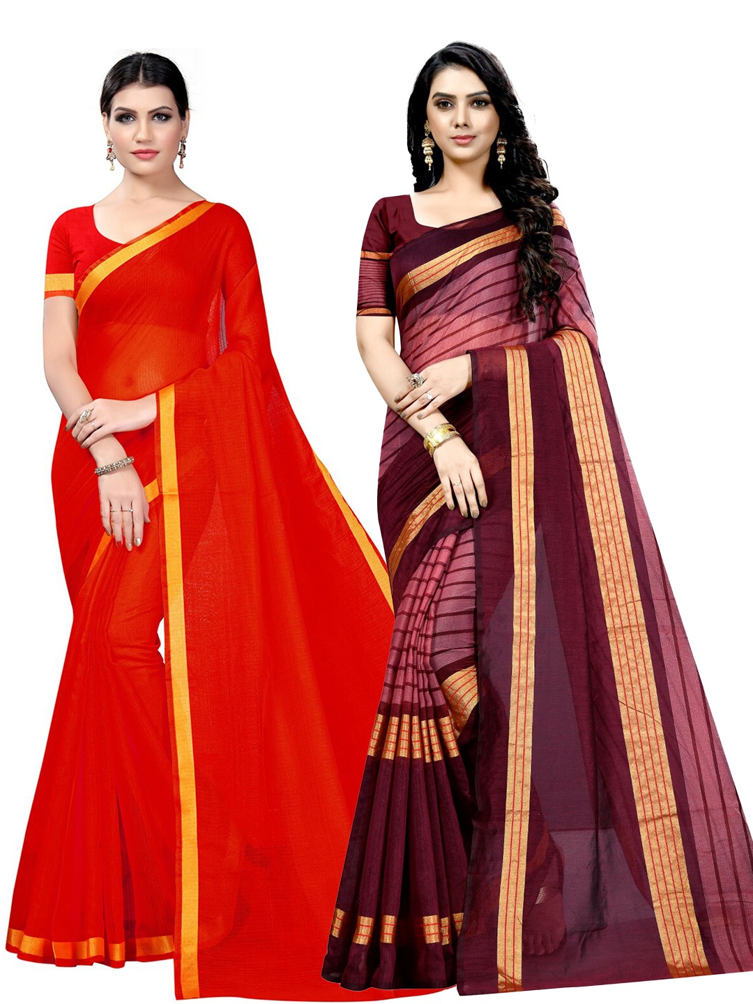 

Florence Pack Of 2 Ilkal Saree, Red