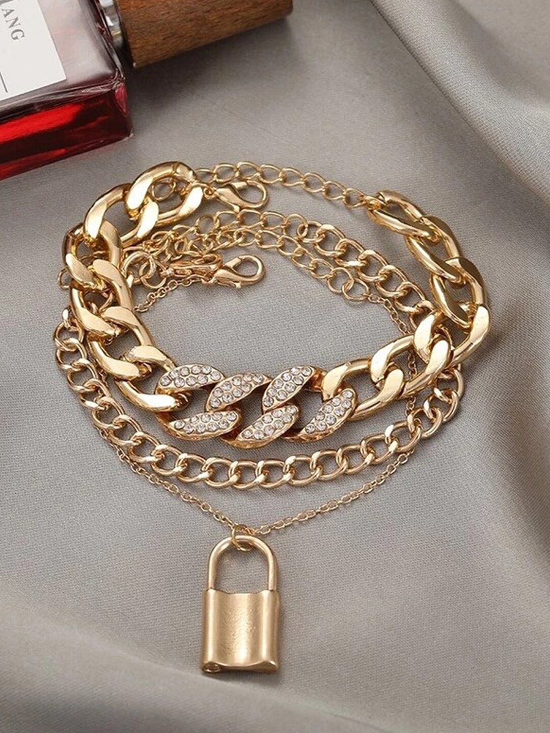 

Jewels Galaxy Women Gold-Plated Multistrand Bracelet, White