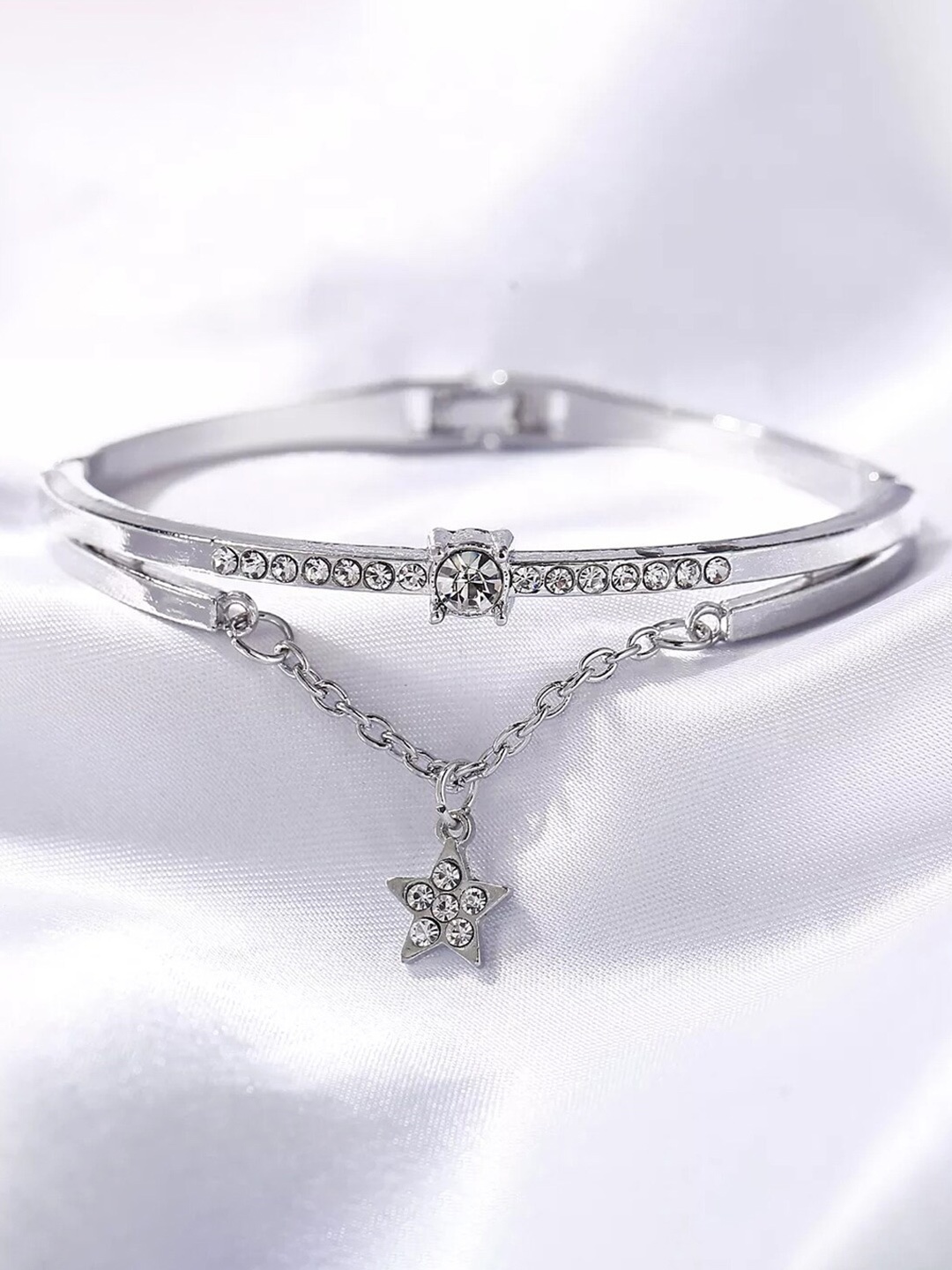 

Jewels Galaxy Women Silver-Plated Cuff Bracelet