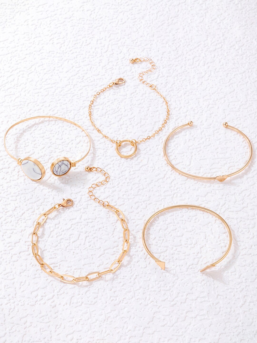 

Jewels Galaxy Women Set of 5 Gold-Plated Kada Bracelet