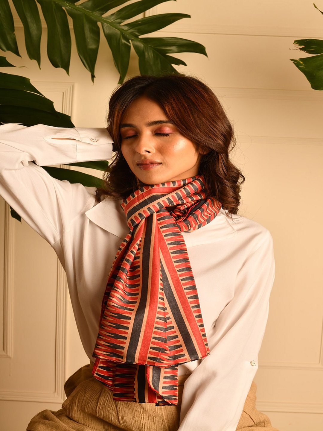 

Jewelz Women Lightweight Cotton Printed Stole, Red