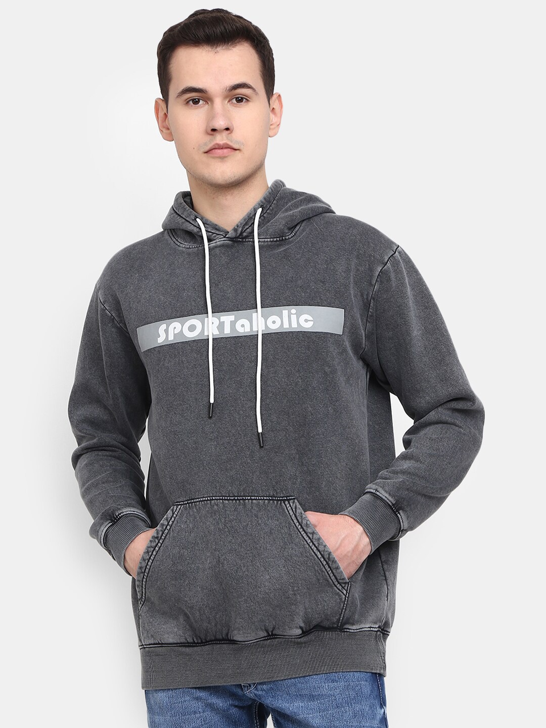 

V-Mart Men Printed Sweatshirt, Grey