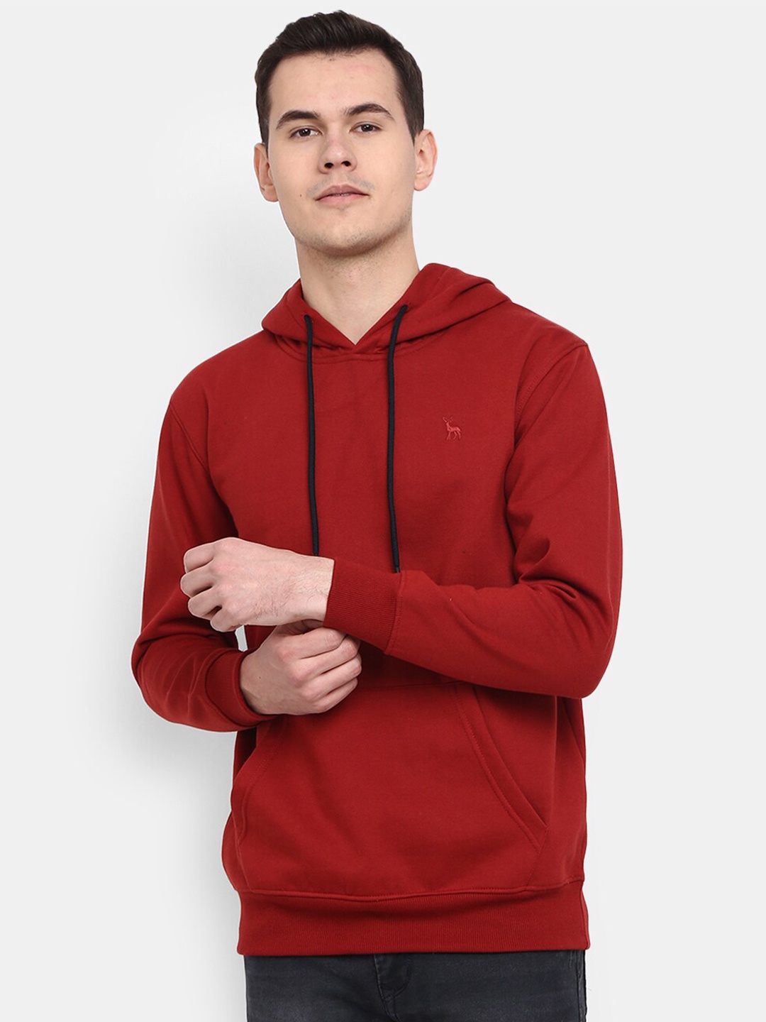 

V-Mart Men Hooded Cotton Sweatshirt, Maroon