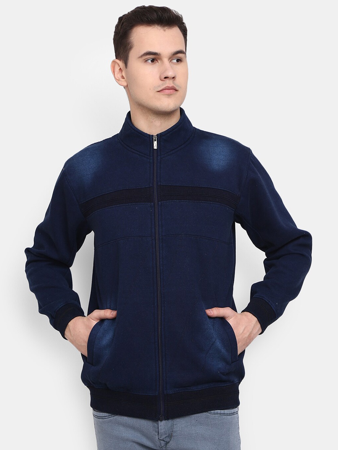 

V-Mart Men High Neck Sweatshirt, Blue