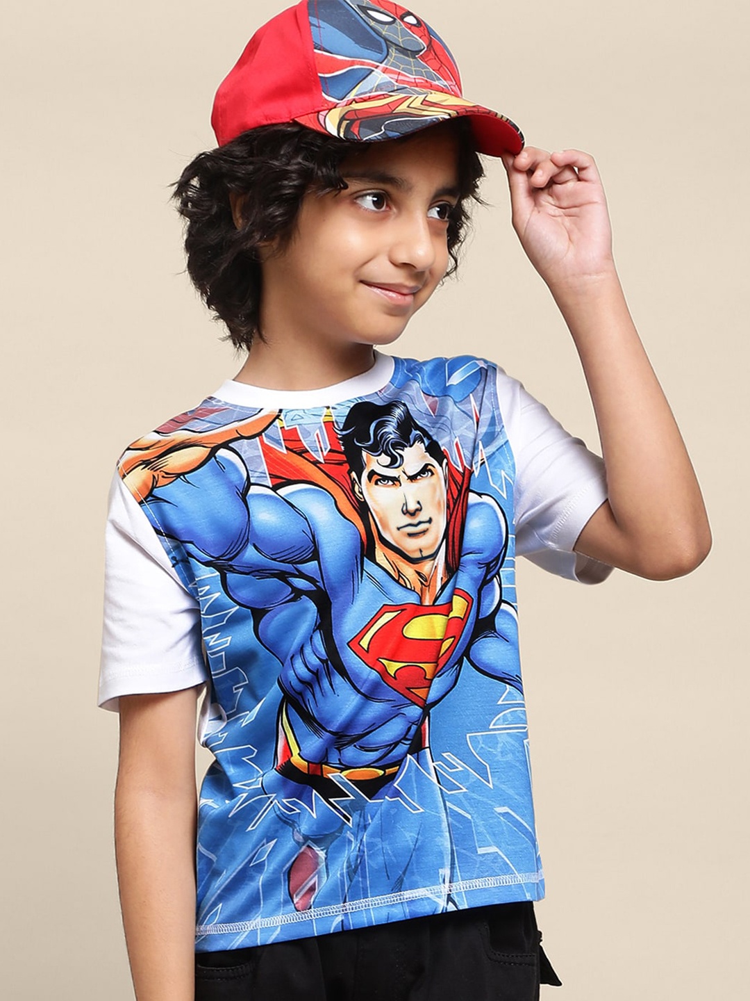 

Kids Ville Boys Superman Printed Cotton T-Shirt, White