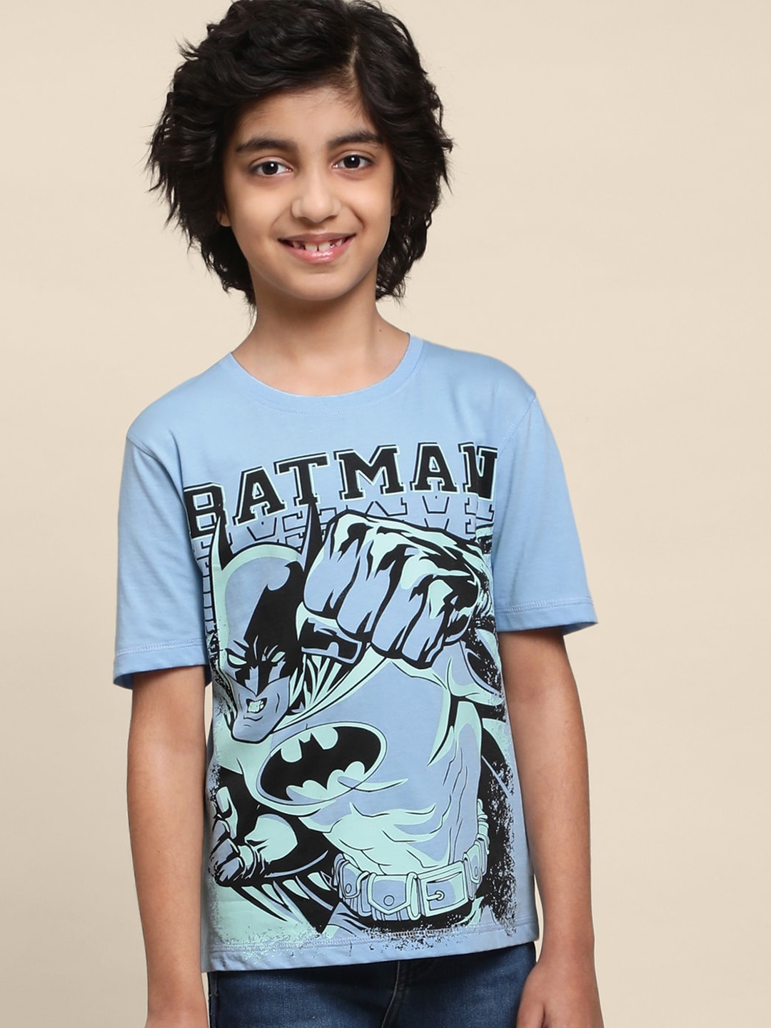 

Kids Ville Boys Batman Printed Cotton T-Shirt, Blue