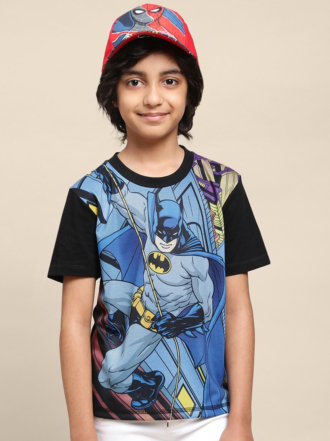 

Kids Ville Boys Batman-Printed Cotton T-Shirts, Black
