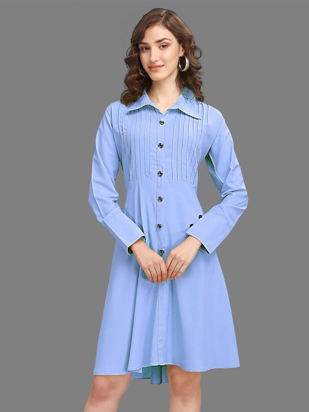 

Hinayat Fashion Blue Shirt Dress