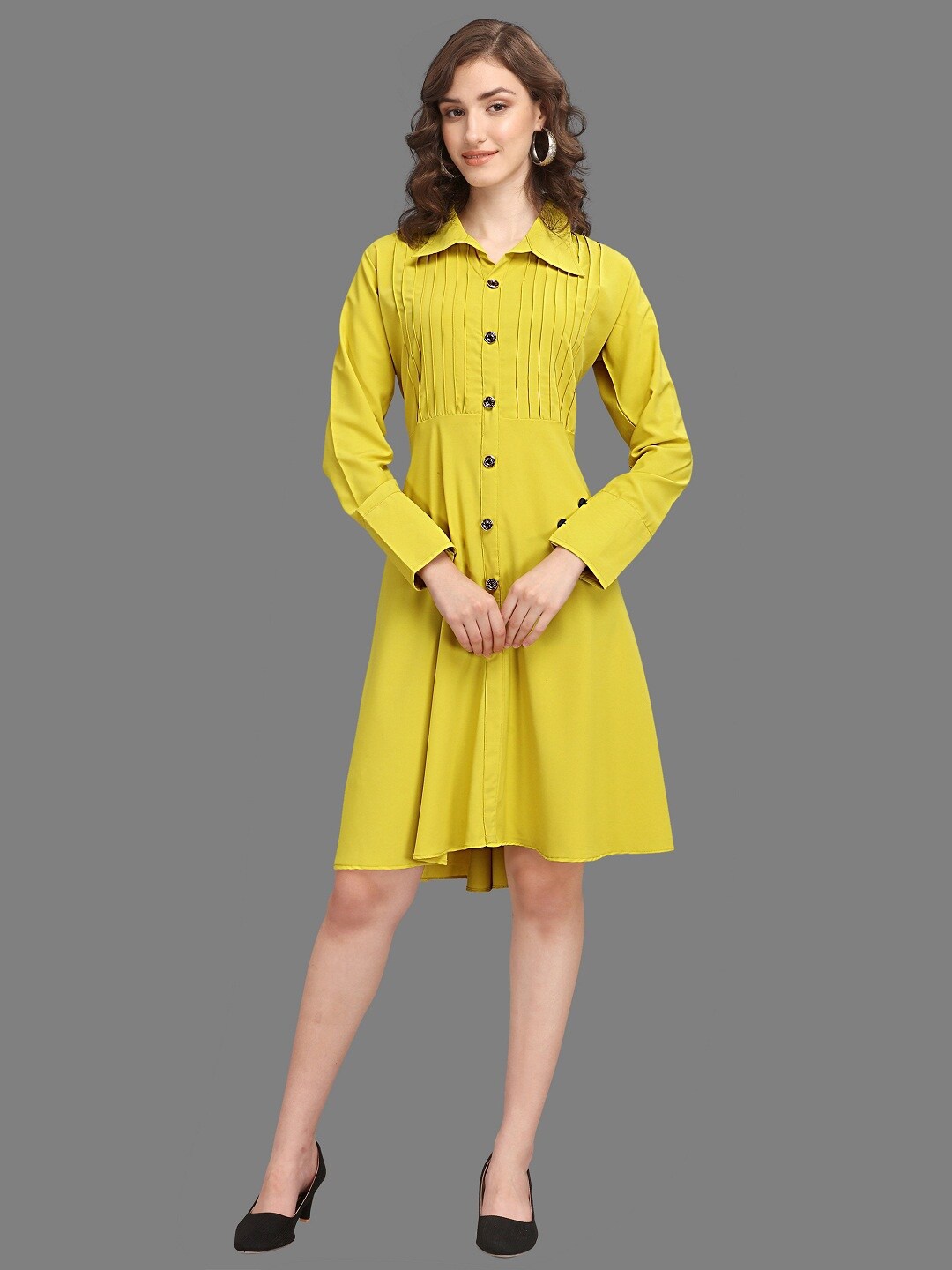 

Hinayat Fashion Yellow Shirt Dress