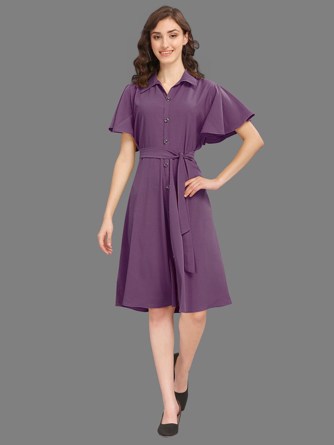 

Hinayat Fashion Purple Shirt Dress