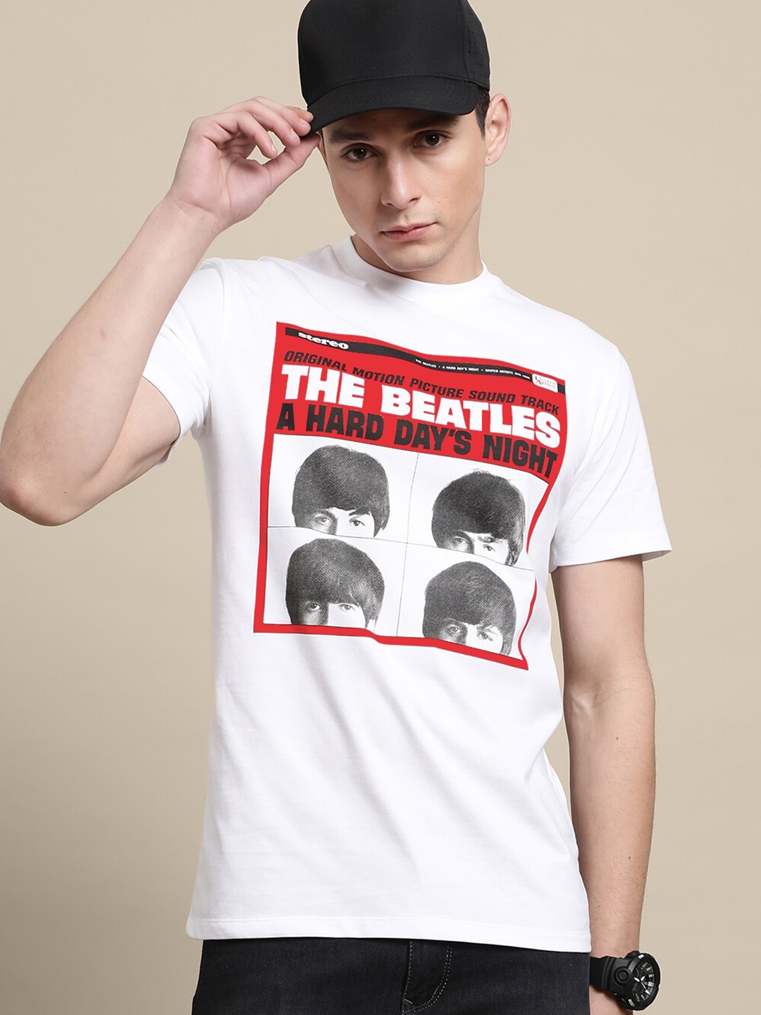 

Free Authority The Beatles Printed Tshirt For Men, White