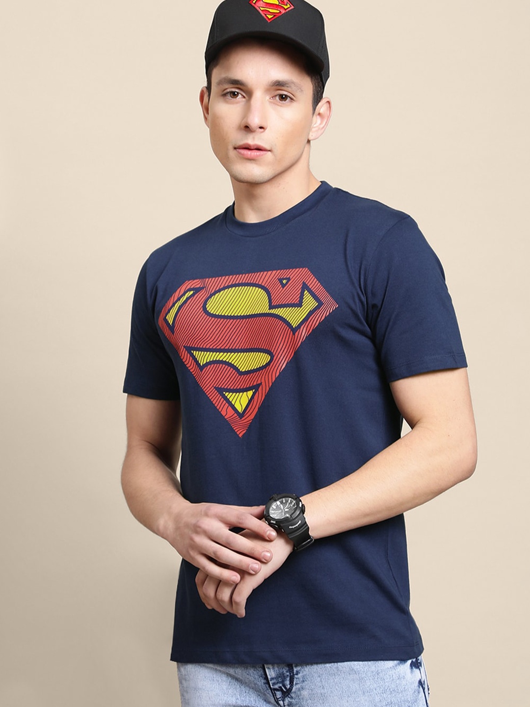 

Free Authority Men Superman Printed Cotton T-shirt, Blue