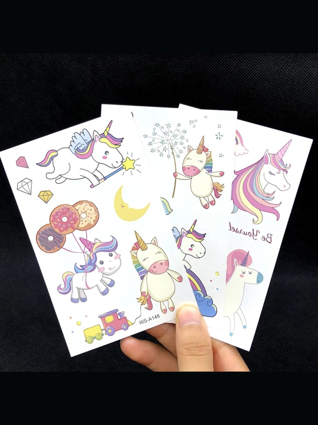 

S.A.V.I. Kids 10 Sheets Unicorn Temporary Tattoo Stickers, Multi