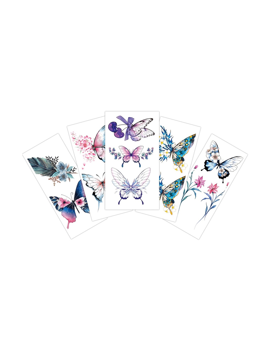 

S.A.V.I. 5 Sheets Combo Of Colorful Butterflies Temporary Tattoo Stickers, Multi