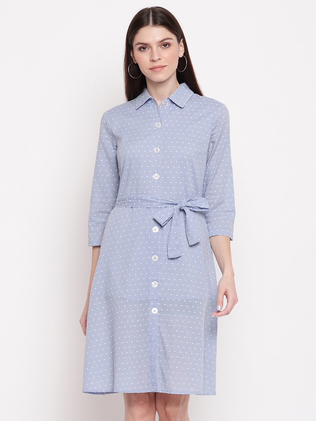 

sandy AND ritz Blue Shirt Dress