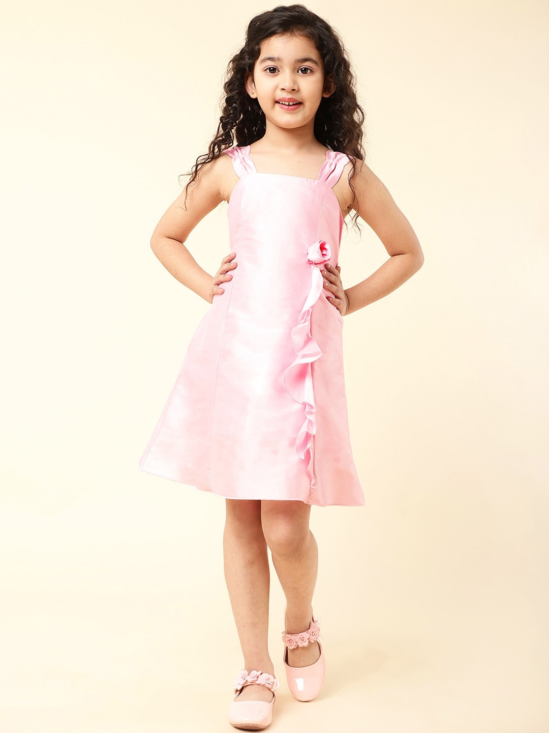 

A.T.U.N. Girls Bow Detailed Sleeveless A-Line Dress, Pink