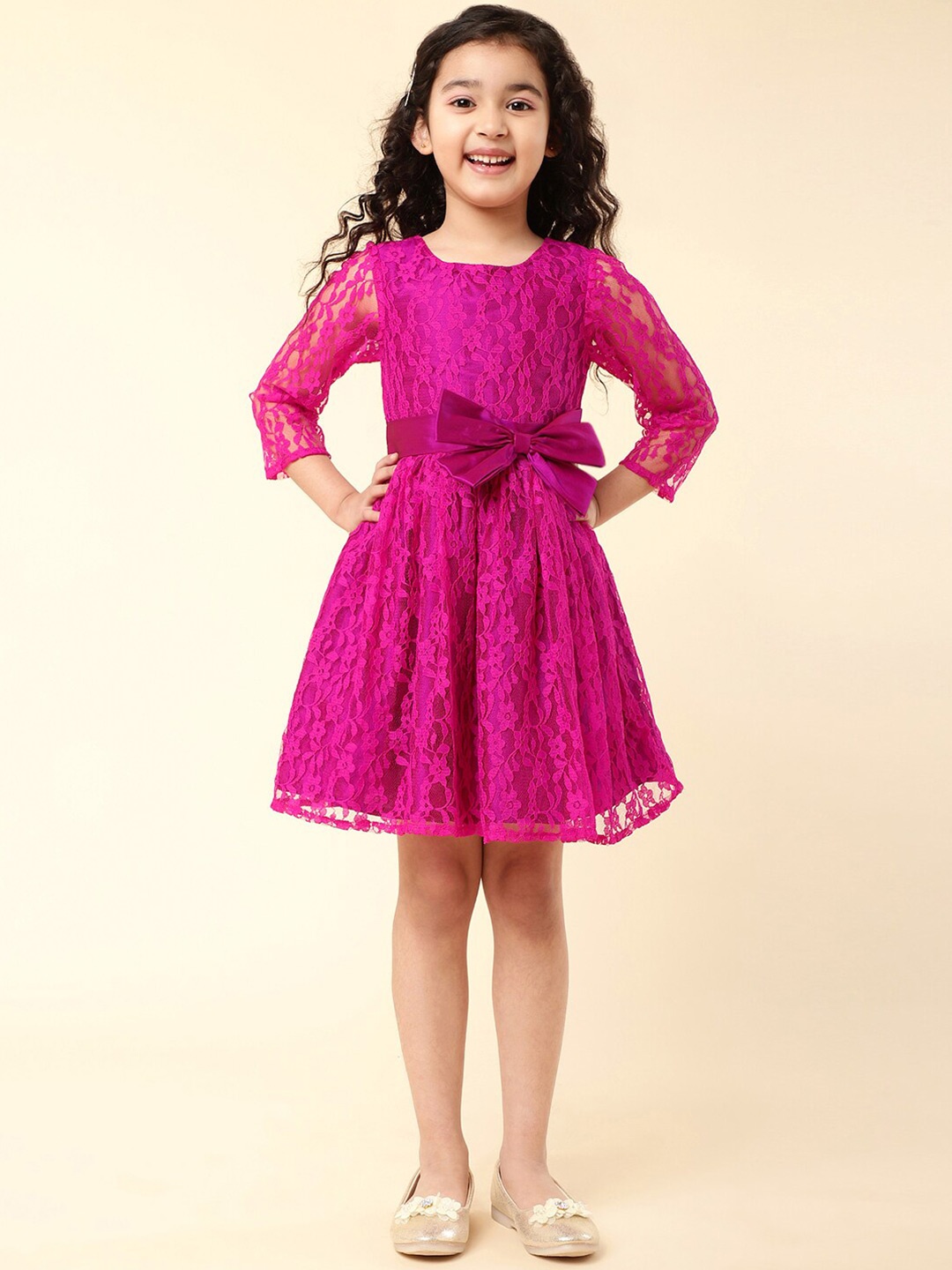 

A T U N Pink Lace Dress