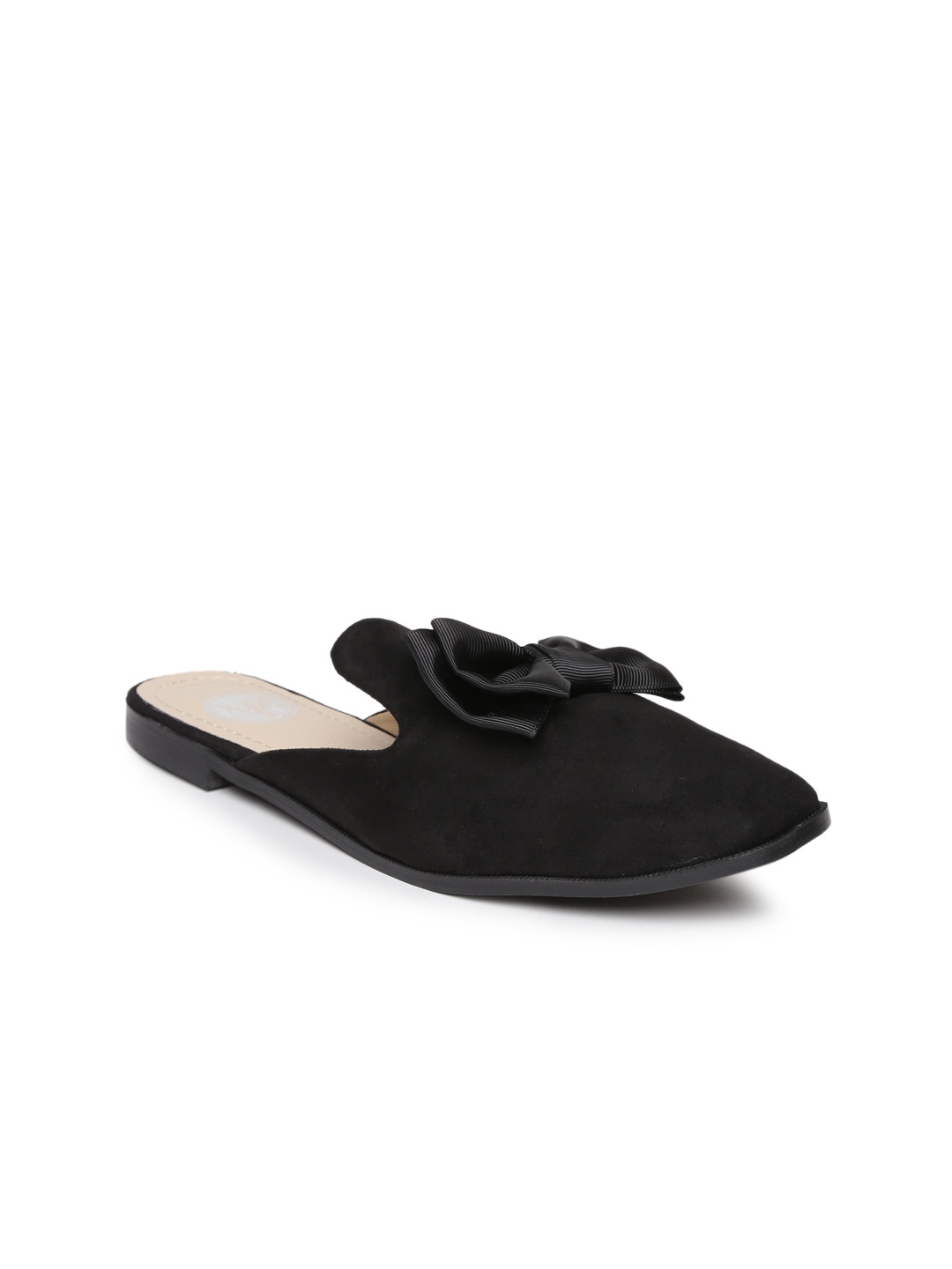 

red pout Women Black Solid Mules