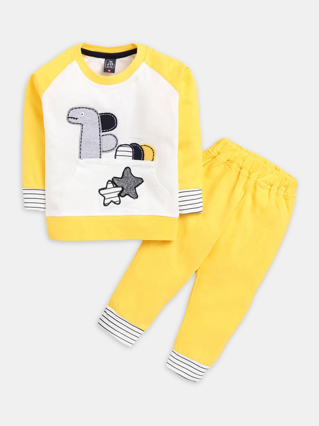

Hopscotch Boys Cotton T-shirt with Pyjama Set, Yellow