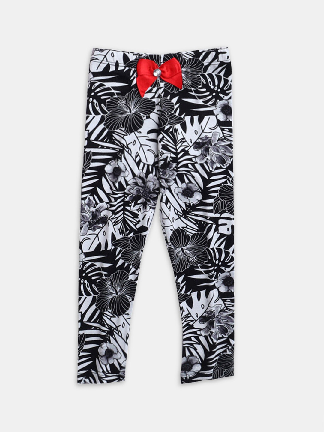 

Hopscotch Girls Printed Ankle-Length Leggings, Black