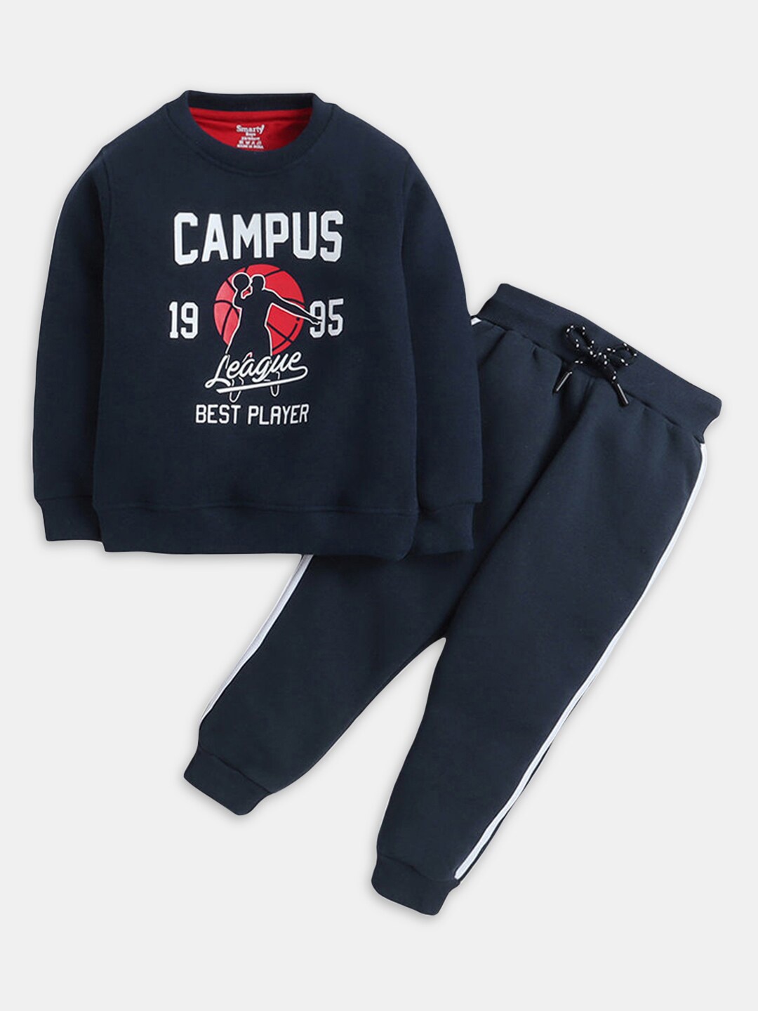 

Hopscotch Boys Printed Sweatshirt With Pyjamas, Blue