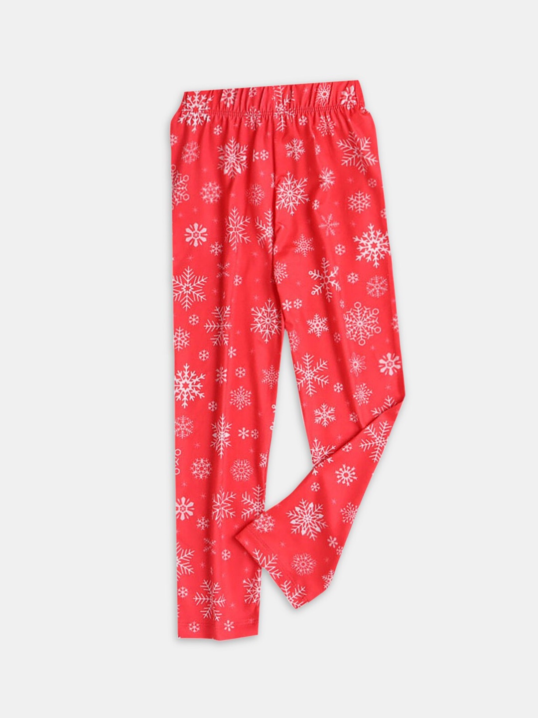 

Hopscotch Girls Christmas Printed Ankle-Length Leggings, Red