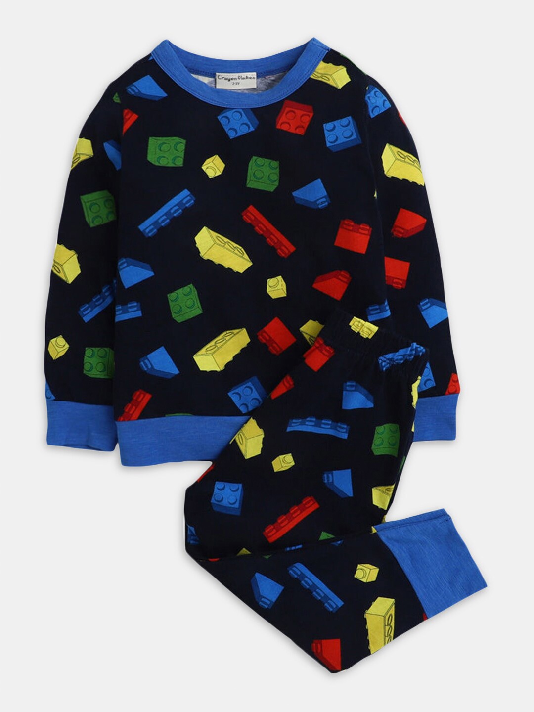 

Hopscotch Boys Printed Pure Cotton T-shirt With Jogger, Black