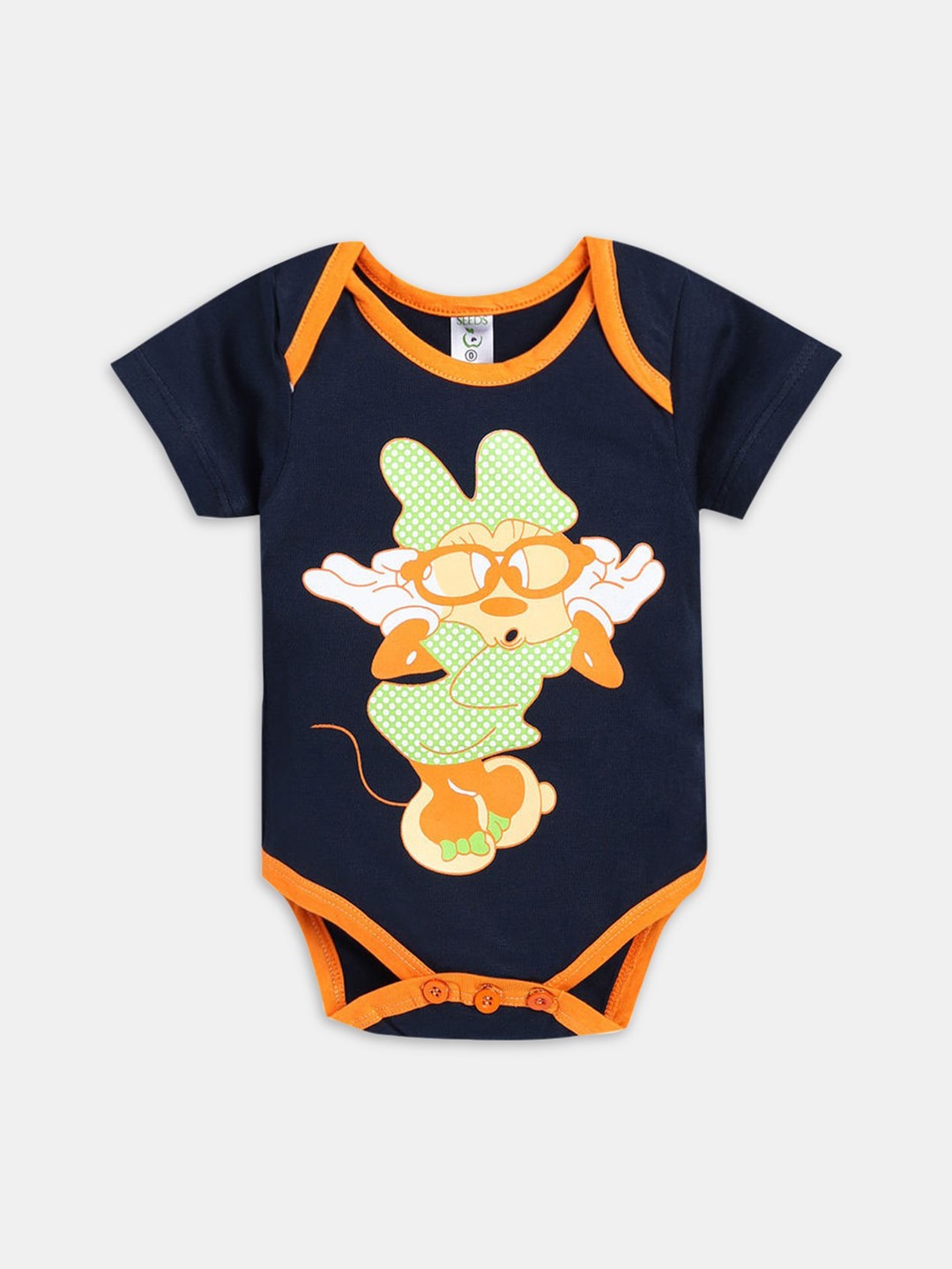 

Hopscotch Infants Graphic Printed Cotton Bodysuit, Navy blue
