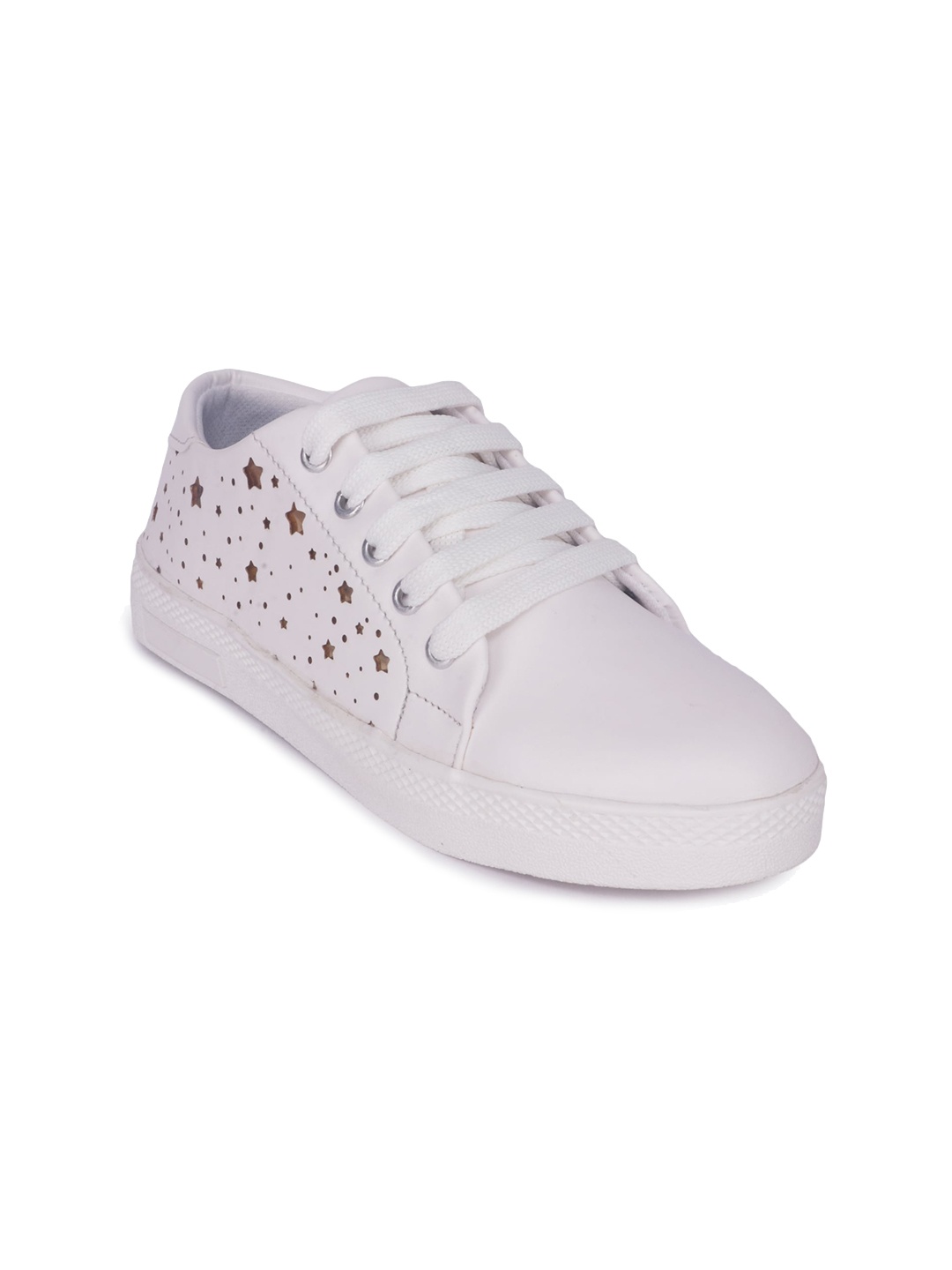 

HERE&NOW Women Laser Cuts Sneakers, White