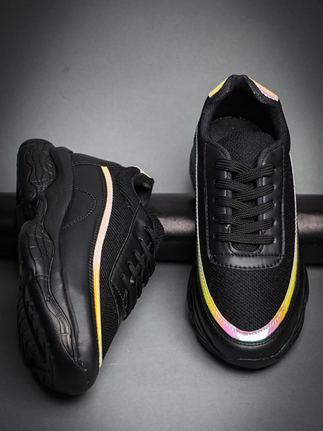 

HERE&NOW Women Lace-Up Sneakers, Black