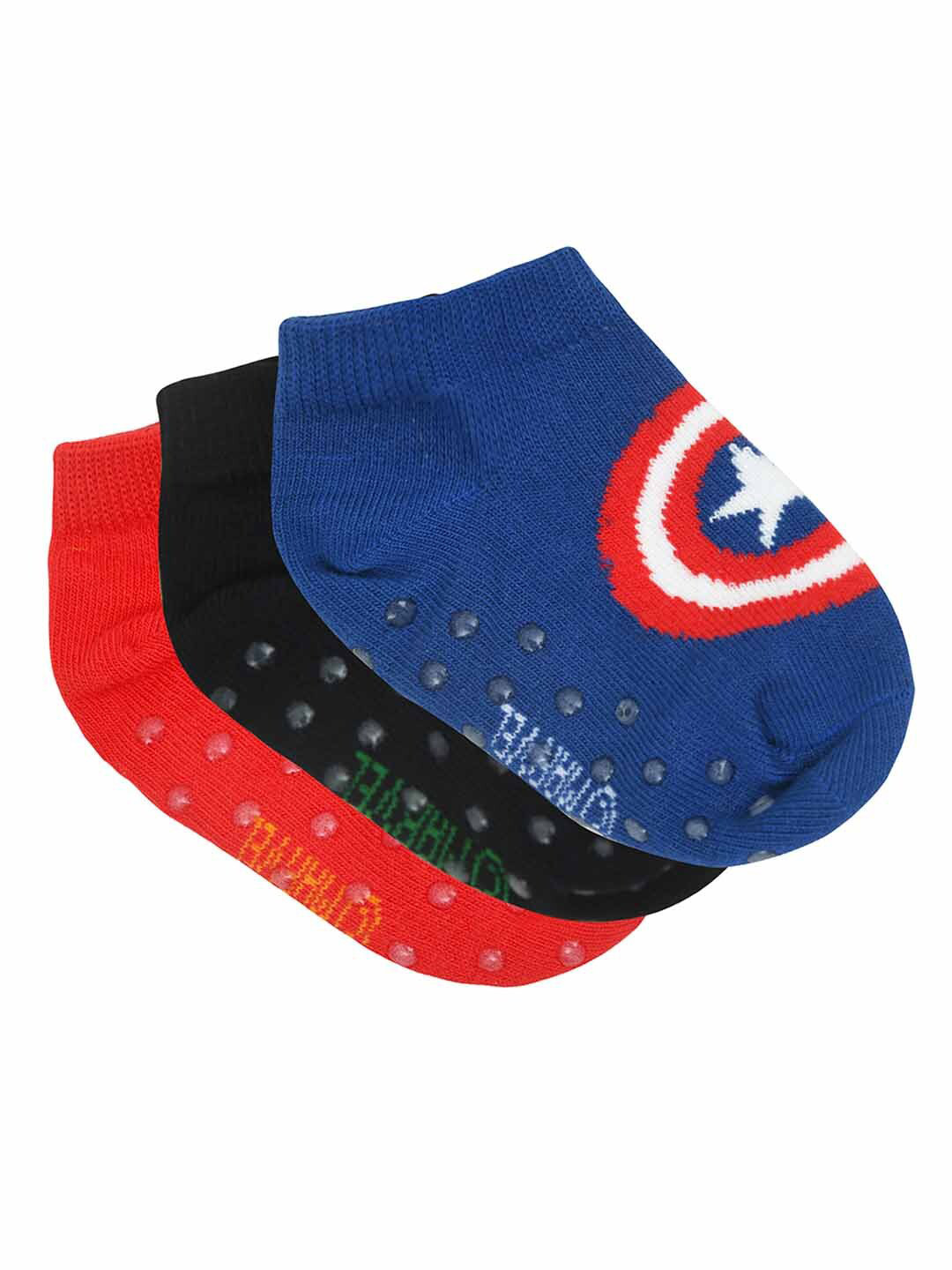 

Balenzia x Marvel Boys Pack of 3 Patterned Ankle-Length Socks, Black