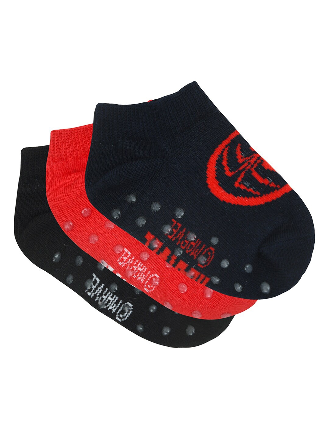 

Balenzia x Marvel Boys Pack of 3 Patterned Cotton Ankle-Length Socks, Red