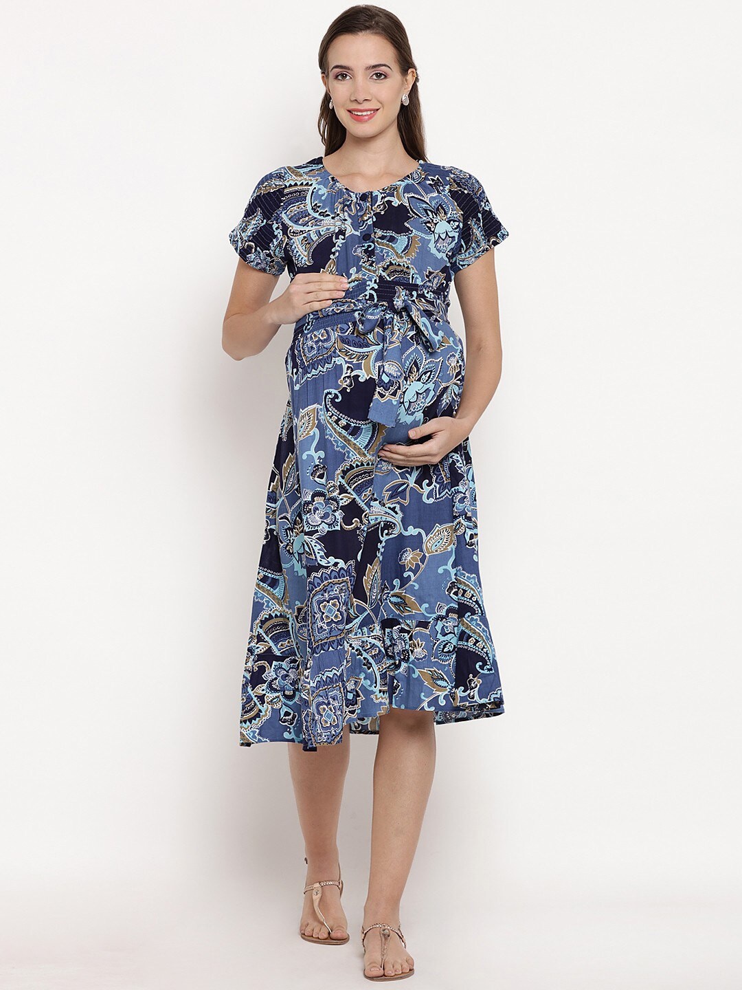

Mine4Nine Maternity A-Line Dress, Blue