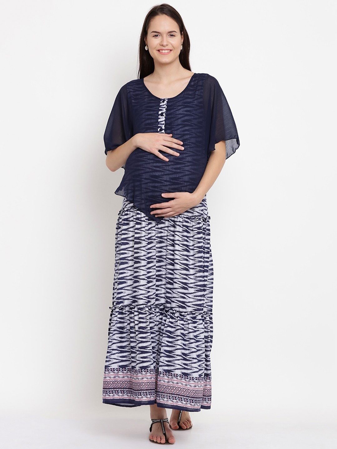 

Mine4Nine Maternity Maxi Dress, Navy blue