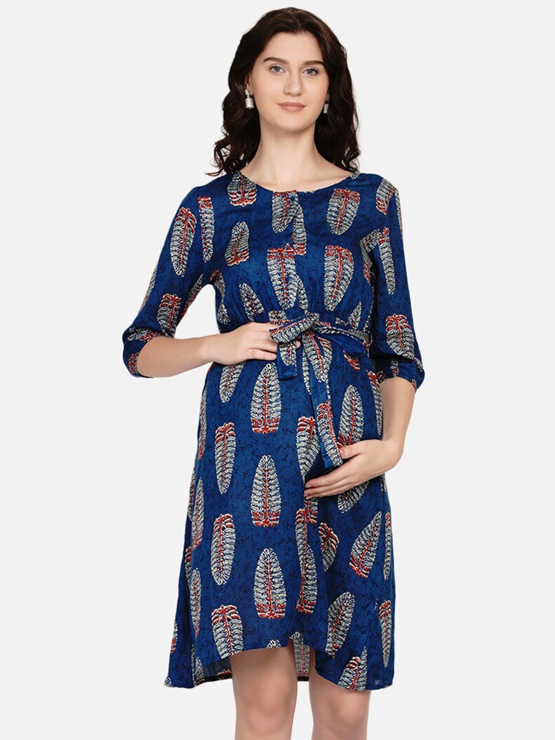 

Mine4Nine Tropical Maternity A-Line Dress, Blue