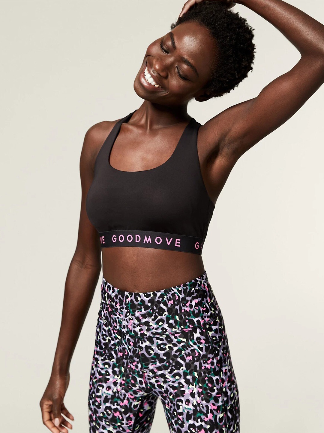 

Marks & Spencer Padded Seamless Non-Wired Sports Bra T336444CARBON, Black
