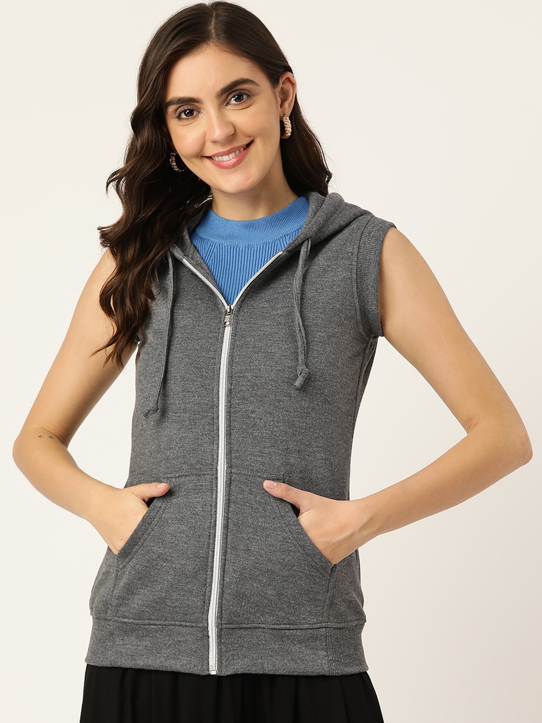 

BRINNS Fleece Sleeveless Hooded Sweatshirt, Charcoal