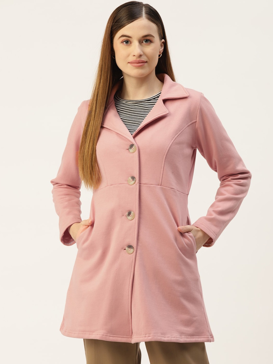 

BRINNS Fleece Longline Overcoat, Pink