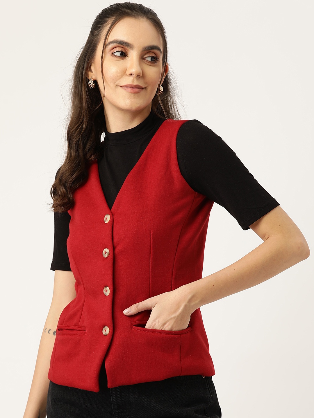

BRINNS V-Neck Fleece Waistcoat, Maroon